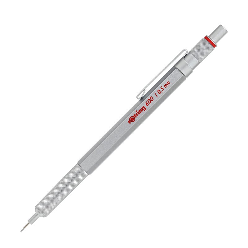 Rotring قلم رصاص ميكانيكي روتراينج 600، 0.5 مم، برميل فضي (1904445) - Image 1